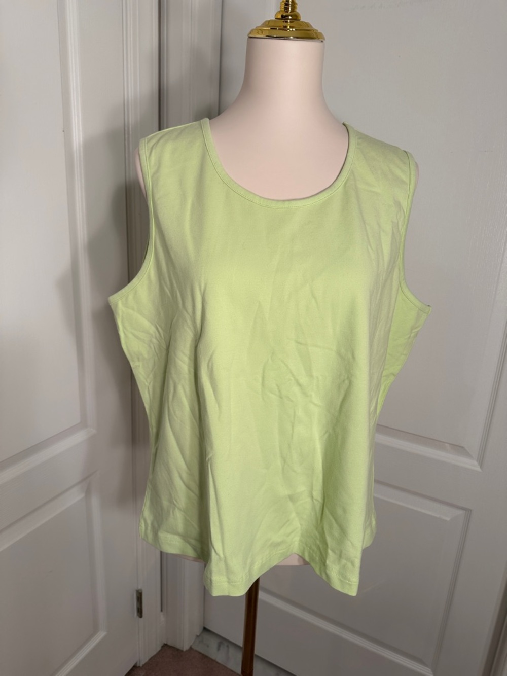 Denim & Co Women’s Sleeveless Tank Top - Light Lime Sz XL